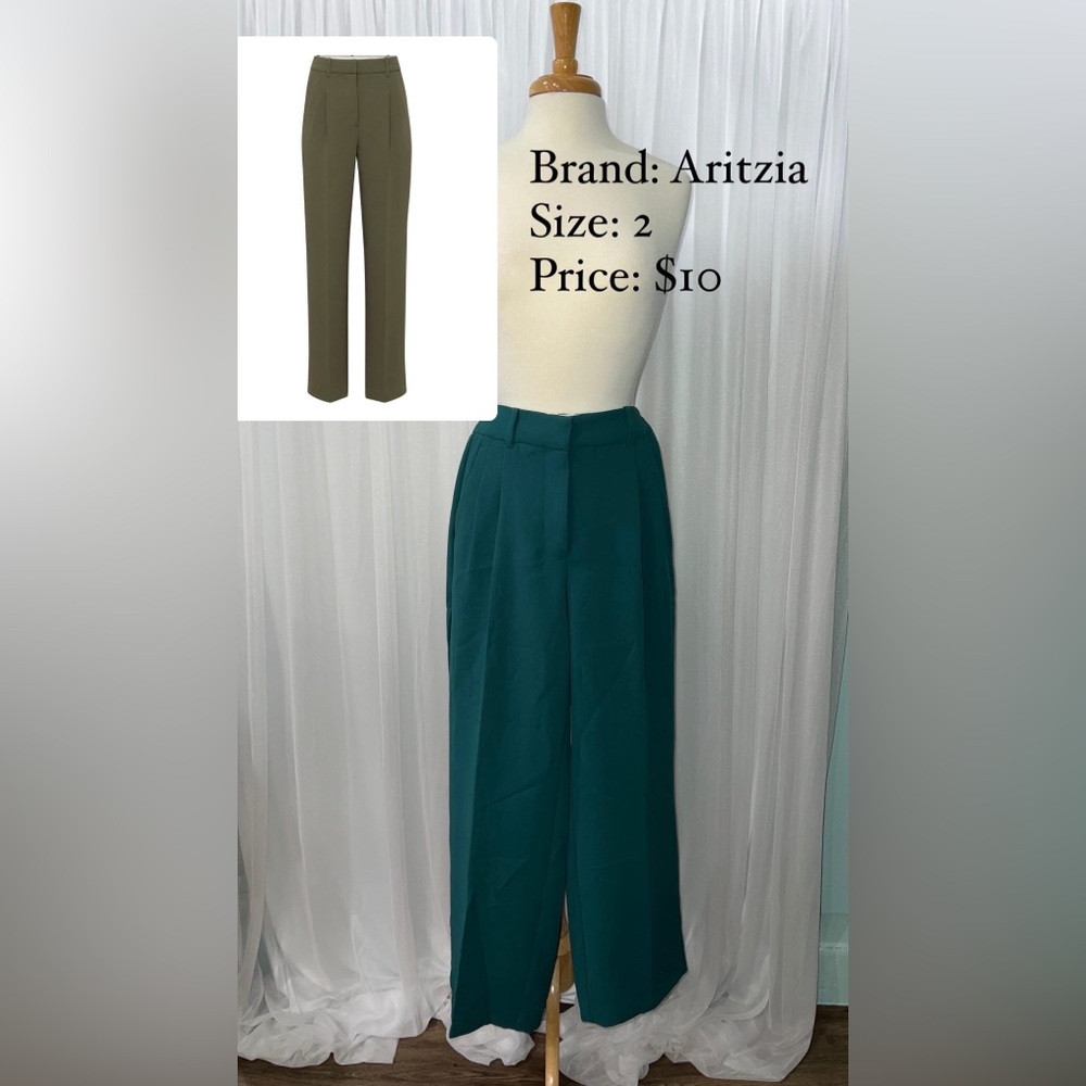 Aritzia Effortless Pant in Teal Green Size 2 - very gently used worn 1x